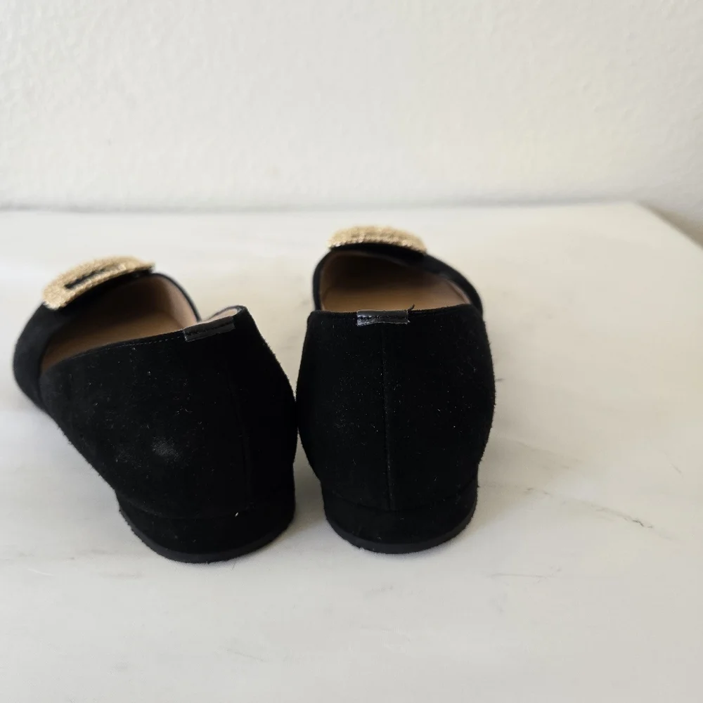 Russell & Bromley Black Suede‎ Leather Low Heel Flats Made in Italy size 38 or 8 - Picture 12 of 16